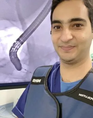 Dr. Zaeem Sibtain performing an endoscopic procedure